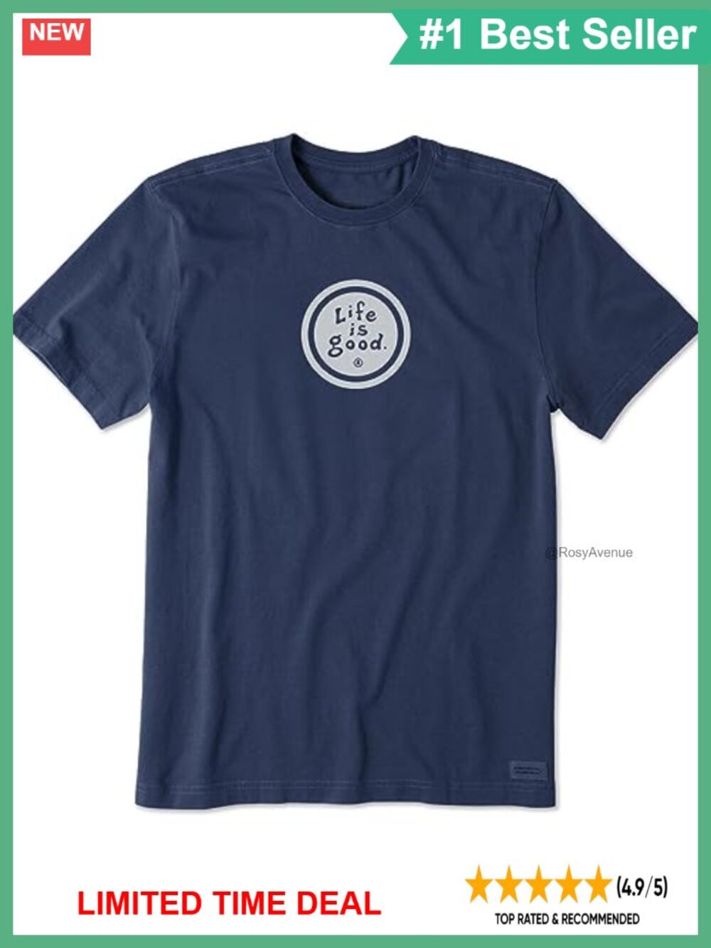 Life is Good Crusher Tee Short Sleeve Cotton Graphic T-Shirt Mens